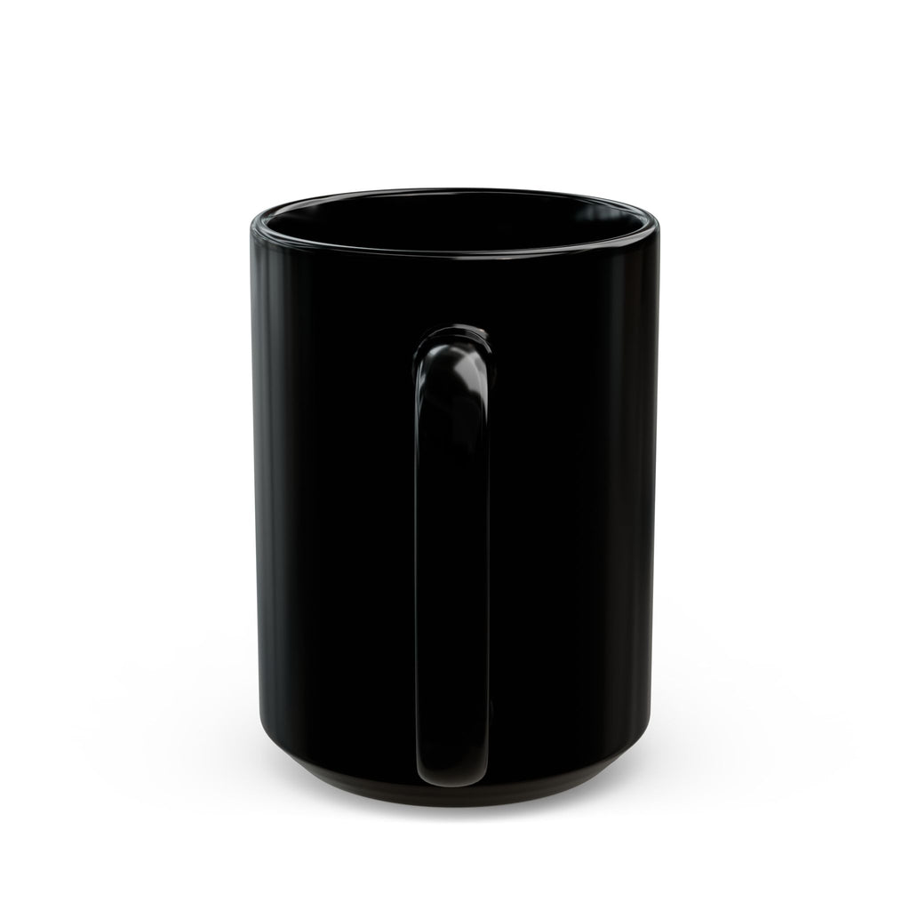 Halloween Puppy Black Mug — Cute Witch Dog with Pumpkin (11oz & 15oz)